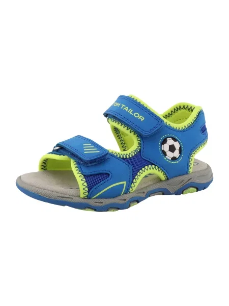 TOM TAILOR Pantofi deschiși albastru regal / verde neon / negru alb