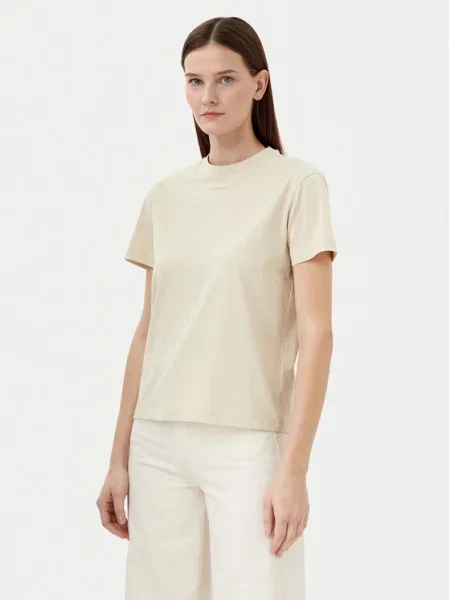 Calvin Klein T-Shirt Nano Logo beżowy