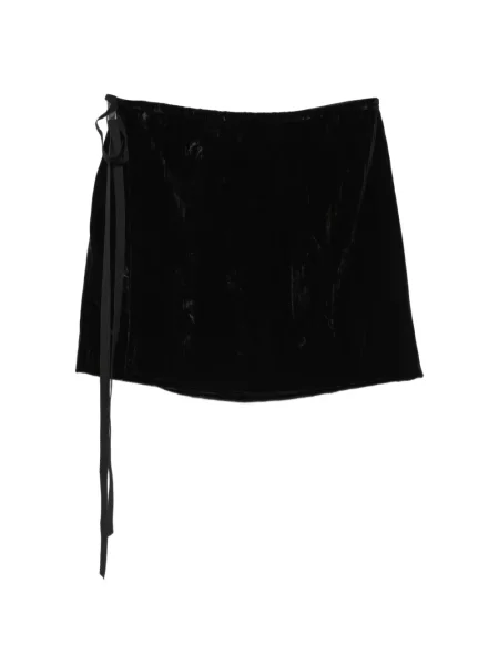 Βελούδινη φούστα Ann Demeulemeester κρουαζέ μαύρο