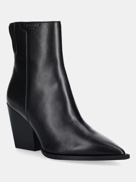 Кожени боти AllSaints Rizzo Boot с дебел черно