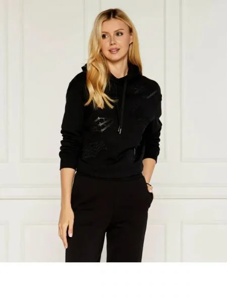 Armani Exchange Hanorac | Cropped Fit negru