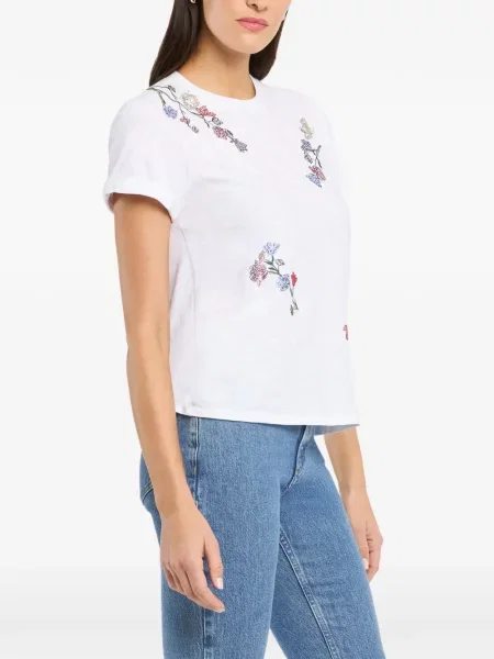 Tricou Cinq A Sept cu model floral alb