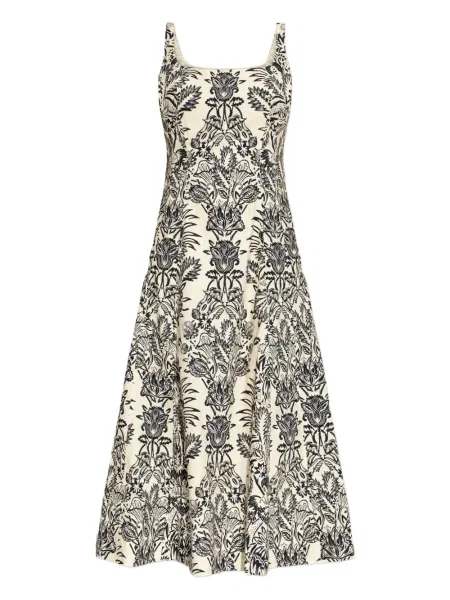 Rochie midi Ulla Johnson cu model floral cu imagine până la genunchi