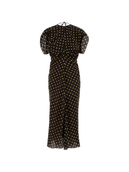 Rochie midi Marni cu buline cu volane maro