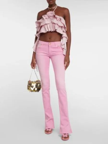 Fodros halter nyakú felső Blumarine rózsaszín
