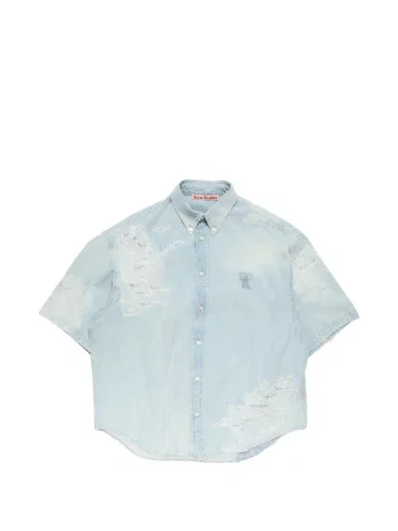 Cămașă Acne Studios cu broderie albastru