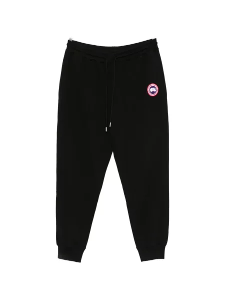 Pantaloni Canada Goose alergare cu autograf cu cordon negru