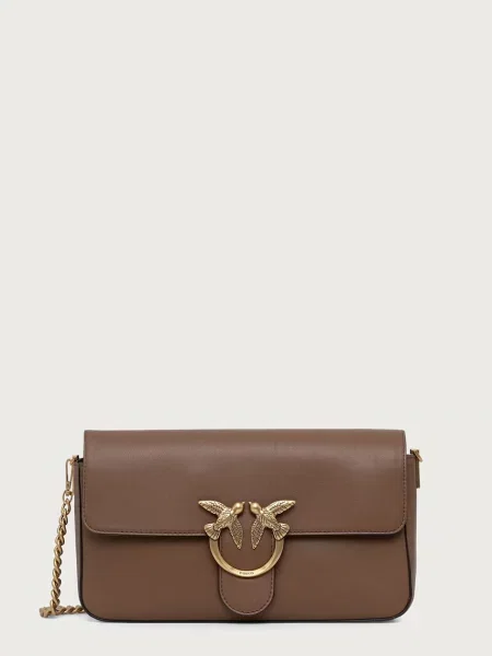 Pinko crossbody kabelka dámska kožená hnedá