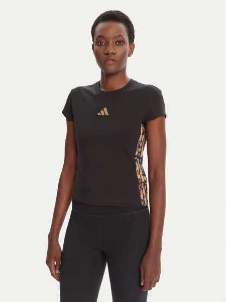 Тениска adidas Animal дамска черно