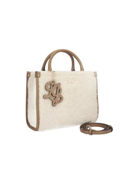 Geantă shopper Liu Jo din piele de oaie alb