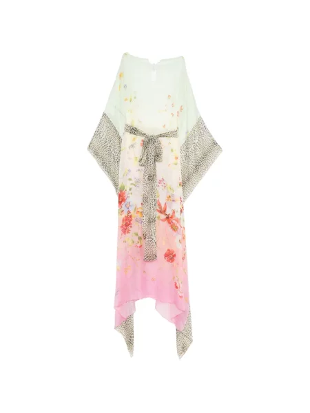 Rochie maxi Roberto Cavalli cu model floral cu imagine verde