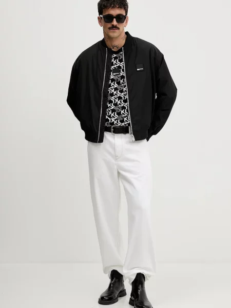 Karl Lagerfeld Jeans t-shirt z nadrukiem czarny