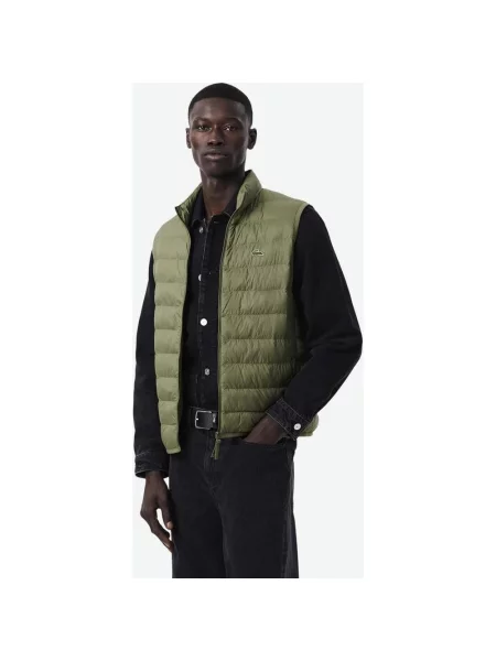 Kamizelka Lacoste Water-Repellent Puffed oliwkowy S zielony