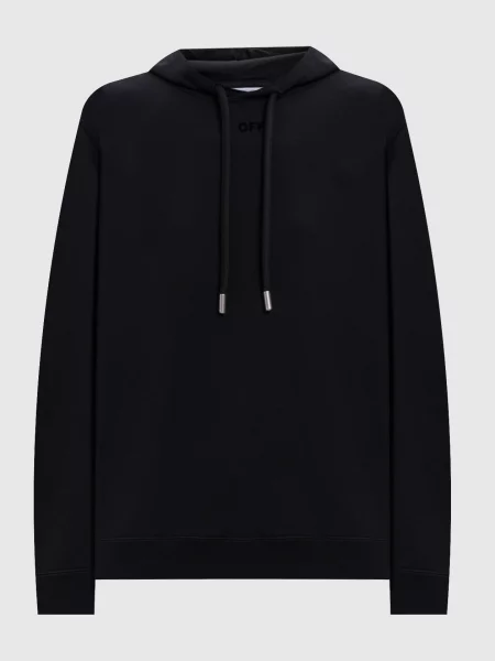 Худі з фактурним принтом Flock Paisley Off-white чорне