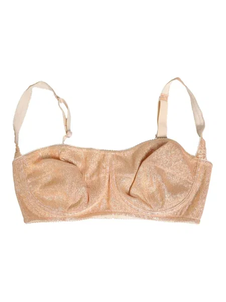 Lniana biustonosz balkonetka Dolce And Gabbana beżowa