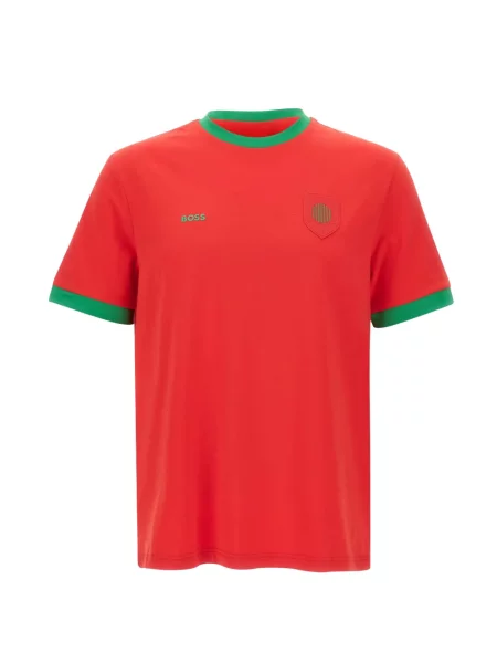 Tricou Boss cu decolteu rotund cu autograf roșu