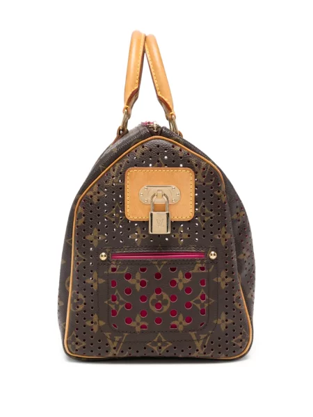 Kožená kožená taška Louis Vuitton Pre-owned s perforací hnědá