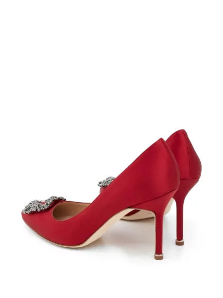 Pantofi cu toc Manolo Blahnik cu cataramă roșu