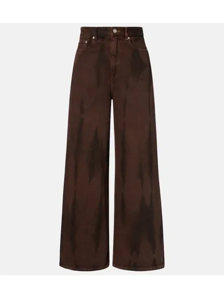 Blugi Ganni cu talie înaltă maro