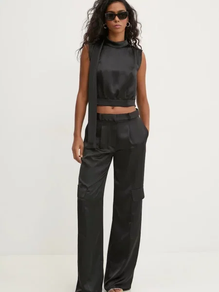 Блузка HUGO однотонна чорний