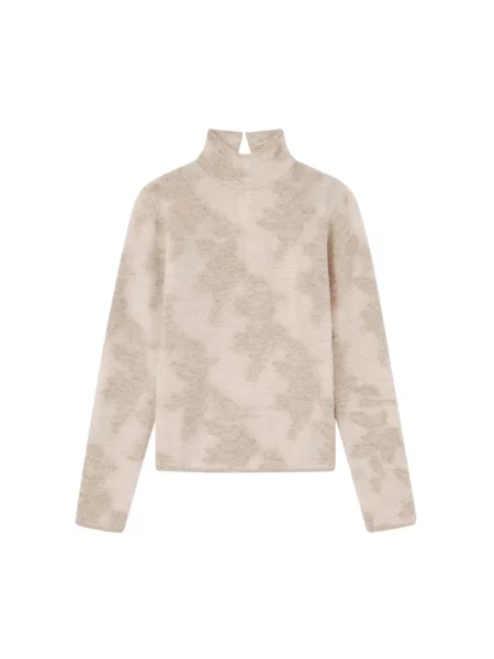 Top Ganni z alpaki beżowy