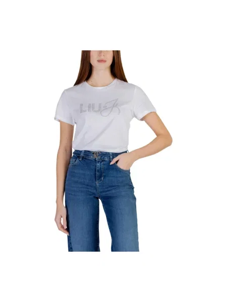 T-shirt z detalem z logo Liu Jo biała