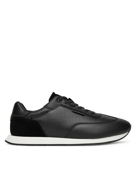 Calvin Klein Sneakersy Low Prof Runn Laceup Perf Lth čierna