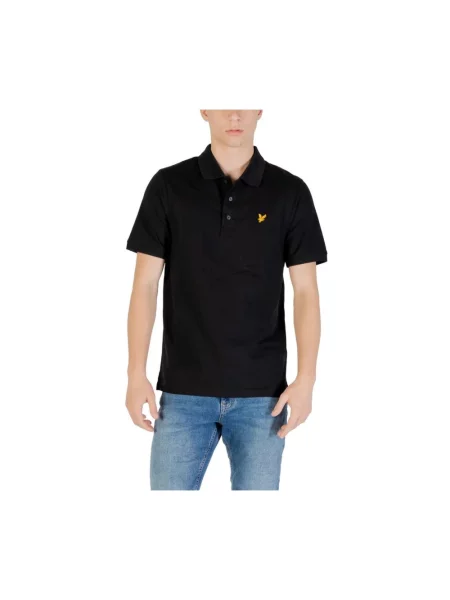 Koszulka polo Lyle & Scott z krótkim rękawem czarna
