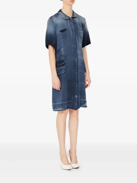 Костюм миди рокля Maison Margiela до коляното синьо