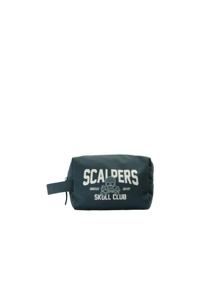 Scalpers Geantă Skull Club verde închis / natural alb
