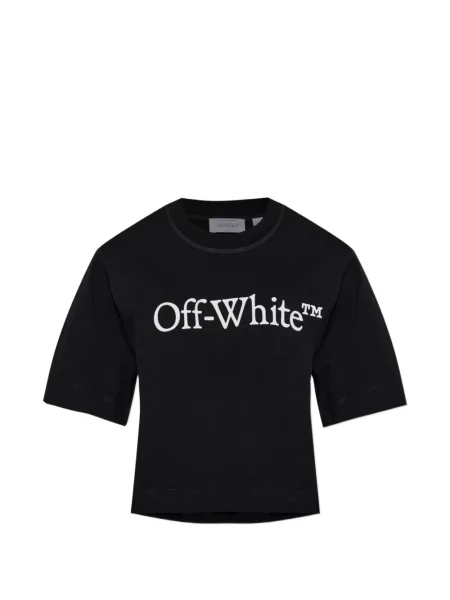 Decupat tricou Off-white cu imagine alb