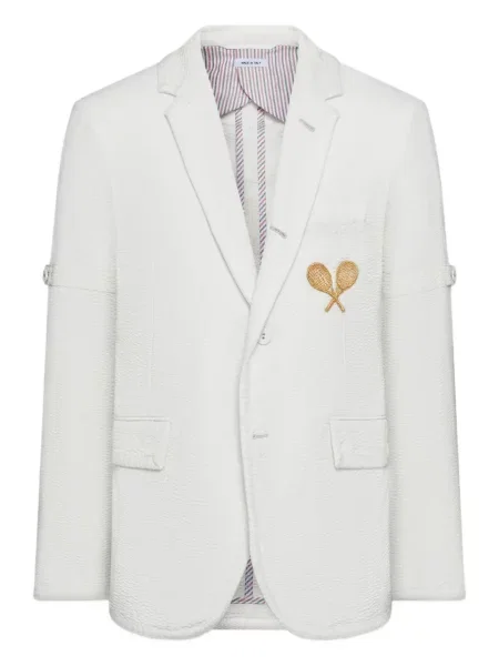 Sacou Thom Browne cu broderie alb