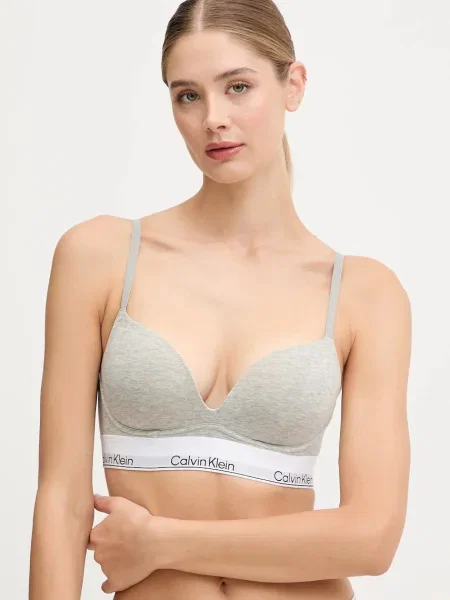 Сутиен Calvin Klein Underwear с меланжов десен сиво