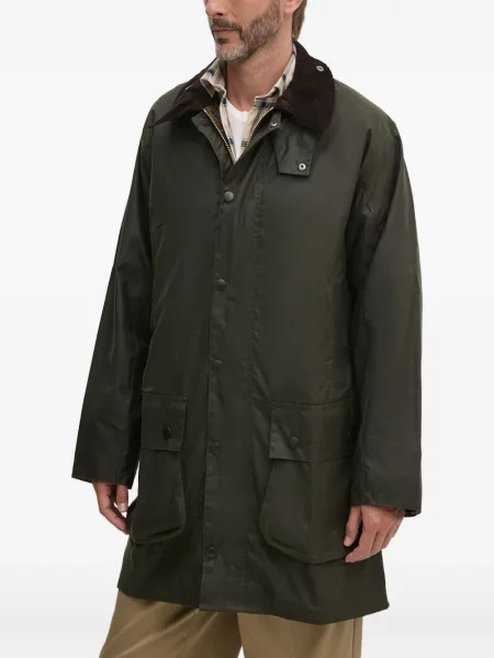 Palton Barbour de catifea cord verde