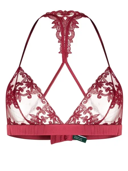 Sutien Fleur Of England cu model floral din dantelă roșu