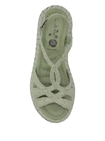 Sandale La Rose cu platformă verde