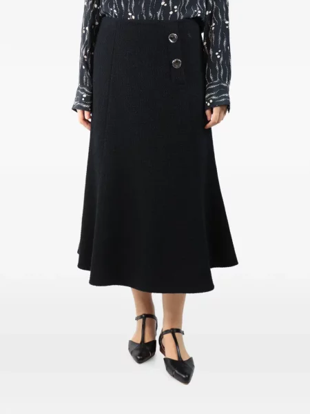 Fusta maxi Jason Wu din tweed negru