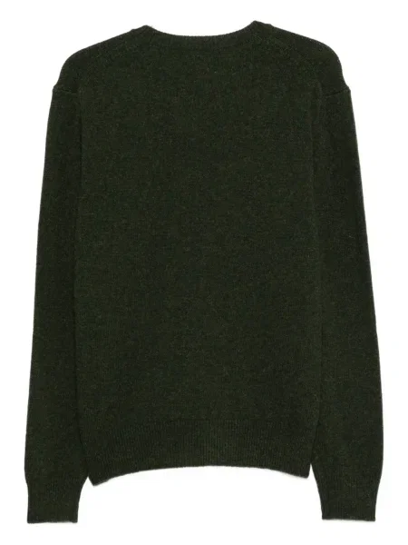 Pulover Baracuta cu broderie cu decolteu rotund verde
