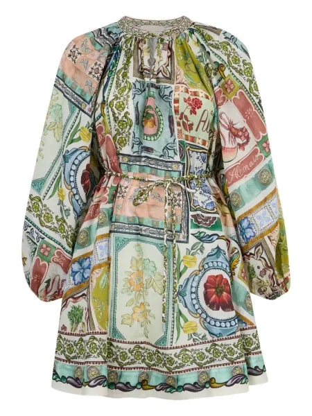 Rochie mini Alemais de costum verde