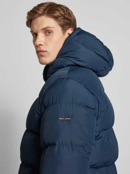 Kurtka pikowana z kapturem model ‘Tobias’ Pepe Jeans