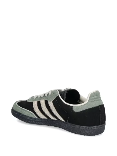 Pruhované klasické zvonové kalhoty Adidas hnědé