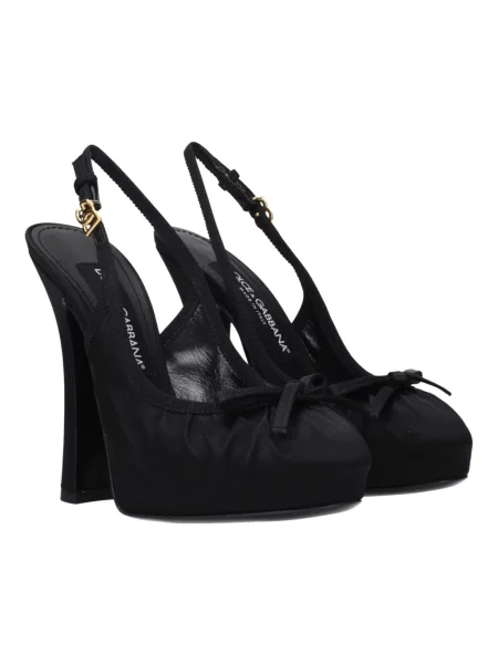 Satynowa czółenka Dolce And Gabbana czarna