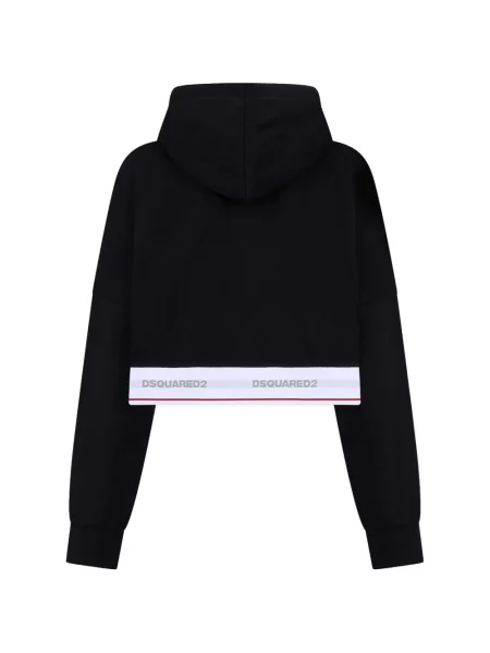 Decupat hanorac cu glugă Dsquared2 cu autograf negru