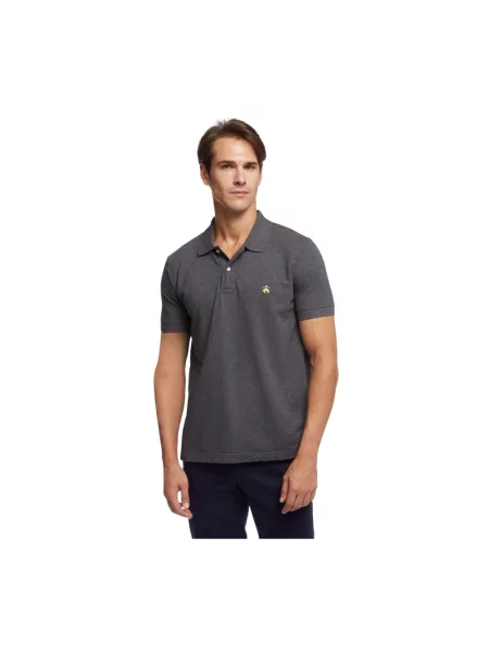 Koszulka polo Brooks Brothers z krótkim rękawem szara