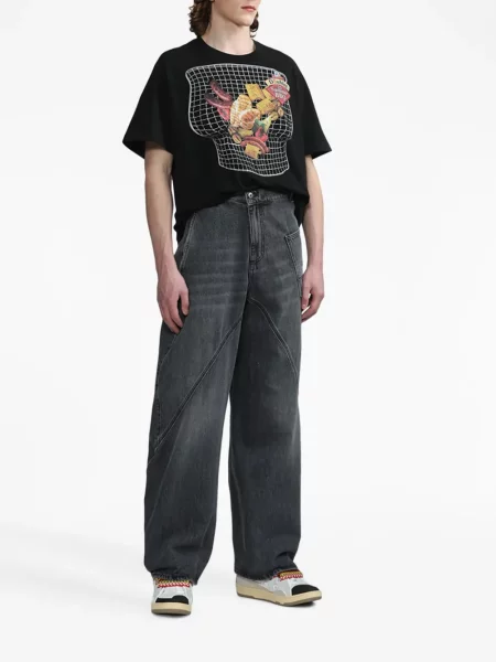 Raštuotas marškinėliai Doublet juoda