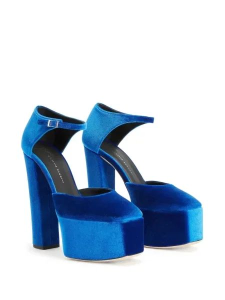 Sandale Giuseppe Zanotti de catifea cu platformă albastru
