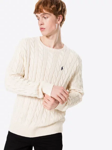 Polo Ralph Lauren Sveter Driver biela ako vlna béžová