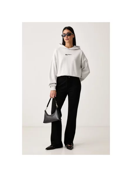 Bluza z kapturem Karl Lagerfeld z kapturem szara