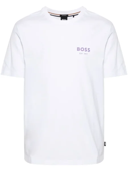 Tricou Boss cu autograf alb