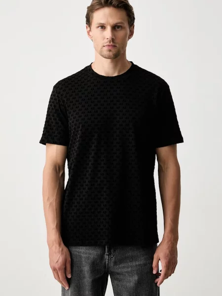 Armani Exchange tricou pentru bărbați din negru